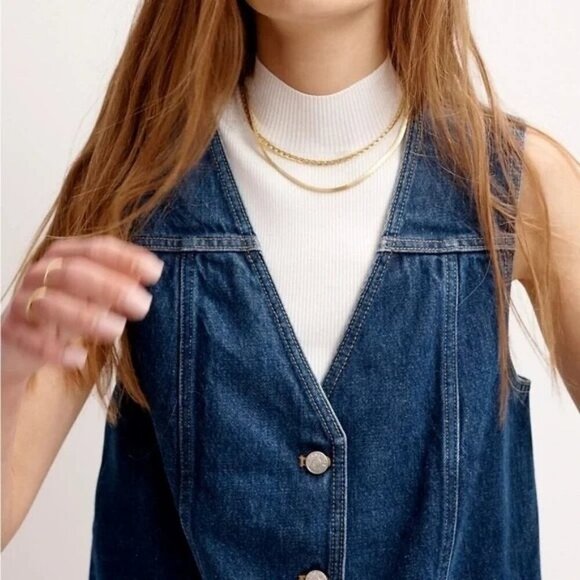 Madewell The Signature Knit Mockneck Sweater Tank Top NM587 White Women XXS‎ NWT - Picture 15 of 15